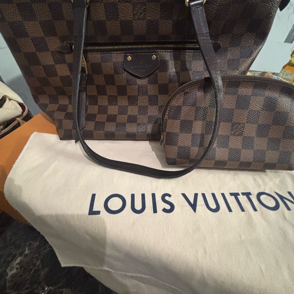 Louis Vuitton Neverfull pm ebene Women's Bag Set